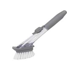 Slouchy Dishwashing Brush, Soap Dispenser Scrubber Brush, Self-Filling Long Handle Pot Scrubber Brush Kitchen Scrubber Brush Crafts Non-Stick Oil Scrubber Brush Cleaning Brush, Hydraulic Leak Proof Sealed Pot Brush, Replaceable Brush Heads And Sponge Heads, 2025 New Kitchen Dish Brushes, Efficient Kitchen Cleaning Tools