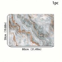 1 pieza Felpudo de bienvenida con patrón de rayas de mármol - Antideslizante, apto para interior/exterior, absorbente de agua y resistente a la suciedad, apto para dormitorio, baño, cocina, entrada - Decoración del hogar lavable, tapete suave y esponjoso para primavera y verano