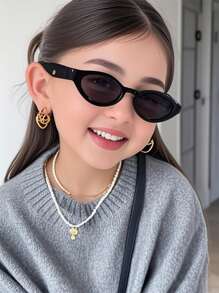 1 PC Teen 14-16Y Acrylic Vintage Rhombus Spring Fashion Black Eyeglasses For Holiday Outings, Outfit Matching And Holiday Gifts