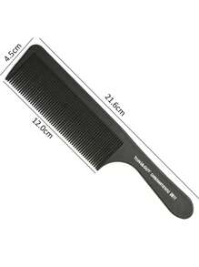 1pc Black Flat Top Hair Cutting Comb, Heat-Resistant Hair Cutting Tool, Anti-Static Hair Salon Comb For Hairdressers - Black - View 6