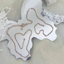 1pc Classic & Fashionable Clavicle Necklace - 925 Sterling Silver Material, Elegant & Minimalist Style, O-Shape Extended Chain, Suitable For Most, No Seasonal Restriction, Suitable Mother's Day Gift - Rose Gold - View 11