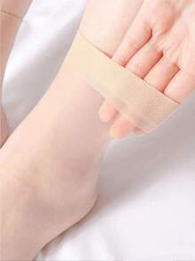 [Quantity]Pcs Women Solid Color Crew Neck Socks, Daily Life And Casual Wear, Knitted Fabric, Solid Color, Durable, Soft Thick Loose, Hand Wash - For Spring And Autumn, Polyester Net Socks - Multicolor - View 2