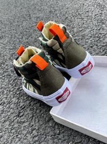 Kinder Camouflage Segeltuch Sneaker, Kinder Lässig Low-Top Schnürschuhe, Koreanischer Stil, Unisex Jungen Mädchen bequeme Sportschuhe, Frühling/Herbst