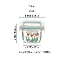 1pc High Borosilicate Glass Food Storage Bowl With Lid, Transparent Airtight Lunch Box - Multicolor - View 2