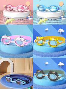 1/2pcs Unicorn Bear Swimming Goggles Cute Waterproof And Anti-Fog Children's Cartoon Swimming Goggles Learning Swimming Goggles With Adjustable Straps Swimming Goggles, Anti Fog & Waterproof HD Swim Eyewear, Pool Water Play
