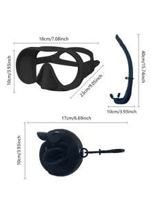 3pcs/Set Diving Mask Set - Swimming Goggles, Snorkeling Mask With Breathing Tube, Anti-Fog Underwater Dive Mask With Adjustable Strap, Leak Proof Snorkel Mask, Beach Essentials, Beach Accessories, Pool Float