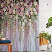 1pc Printed Waterproof Shower Curtain With 12 Plastic Hooks, Machine Washable, Bathroom Divider, Tub Curtain, Bathroom Decorative Window Curtain Back To School
