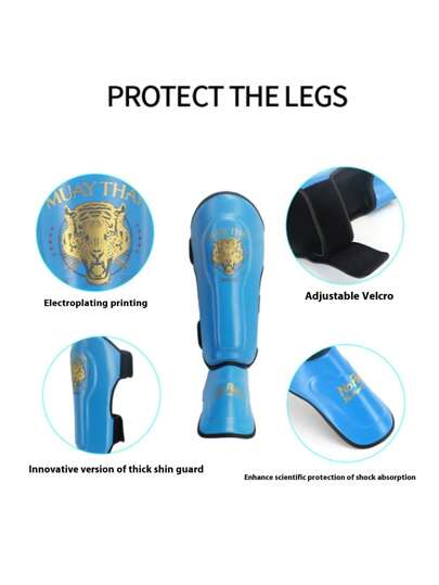 MMA Shin Guards With Padding, Adjustable, Suitable For Muay Thai, Boxing, Kickboxing, Training Bag, Leg Protection