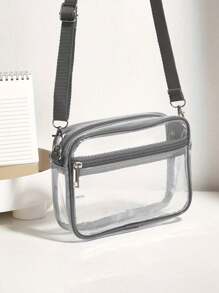 1个轻便透明斜挎包，拉链封口，无内衬，PVC材质，时尚百搭，适合白领上班族、大学生、上班族、商务人士、通勤族、办公室等各种场合，也可作为周年纪念礼物、生日礼物、情人节礼物等。透明防水包，适合夏季、度假、海滩等各种场合，也是音乐节的理想之选。 - 彩色 - 查看 3