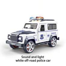 1pc Simulation Inertia Sound And Light City 110 Police Vehicle Off-Road Vehicle Security Vehicle Children Boy Toy Car Model,Back To School