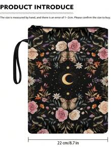 1 件蝴蝶和月亮主题拉链套书套、平装书保护套、带前袋的防水书包、多功能书籍收纳袋，适合学校、学生、教师、书籍爱好者、返校、学校用品