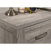 Floren Contemporary Wood Two-Drawer Nightstand, Weathered Gray - Xám - Xem 4