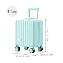 14-Inch Luggage Suitcase, Mini Carry-On Lightweight Trolley Travel Bag With Lock, Suitable For Women And Men In Spring And Autumn - Black - View 5