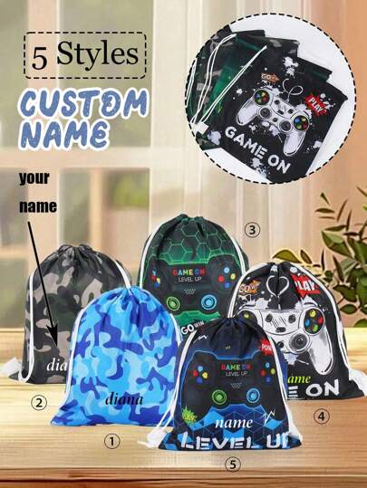 1 pieza Bolsa deportiva con cordón personalizable, se puede imprimir con un nombre personalizado o saludos festivos. Personaliza tu propia bolsa. Esta mochila es adecuada para niñas, niños, adolescentes, uso diario, incluyendo salir, viajar, deportes, natación, montañismo y otros deportes al aire libre