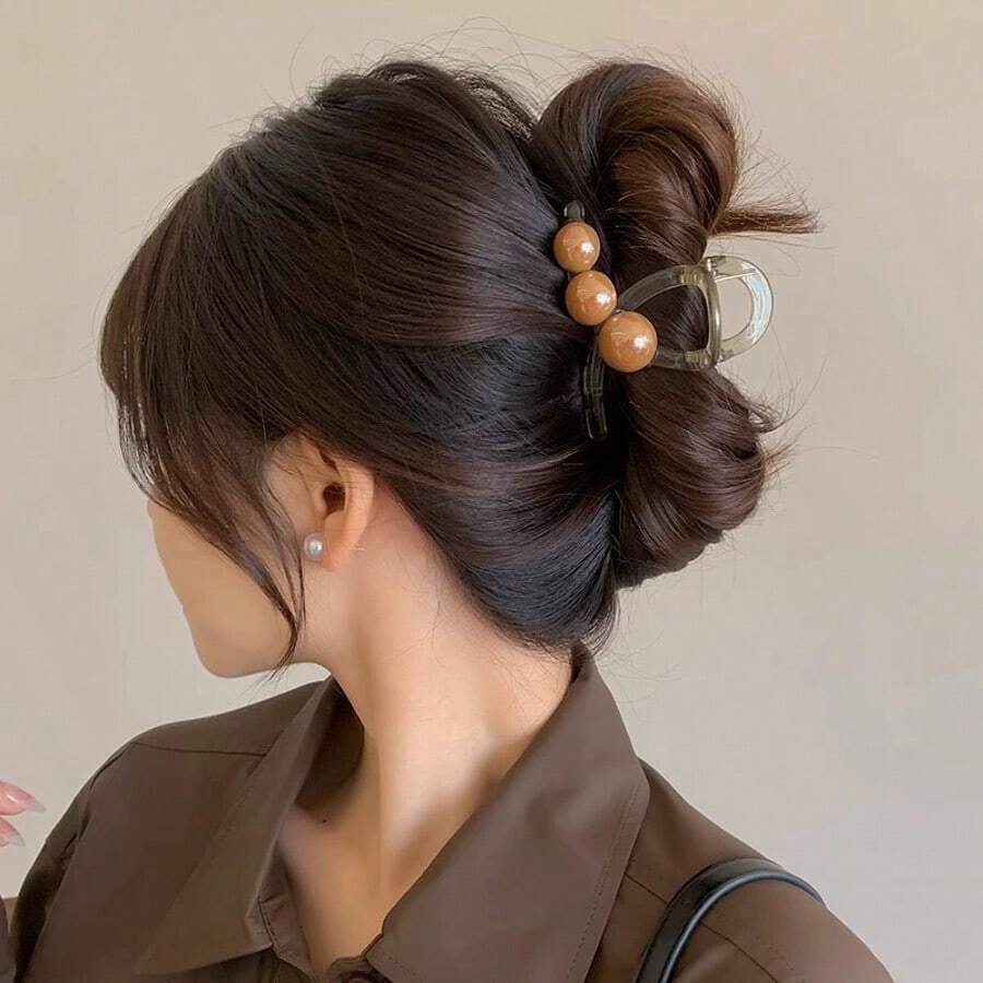 Elegant Korean Style Pearl Claw Clips, 2024 New High-End Hair Accessory Hair Claw Ponytail Holder