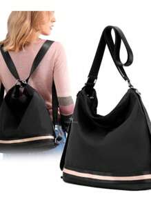 Large Capacity Backpack For Women Multifunctional Personality Bag Large Travel Bag Shoulder Bag - Black - View 2