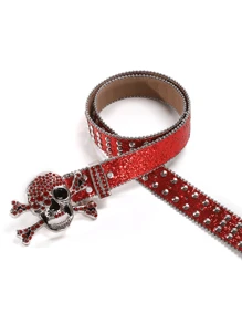 1pc Unisex Fashion Street Hip Hop Style Rhinestone Skull Studded Choker, Music Festival Party Accessory