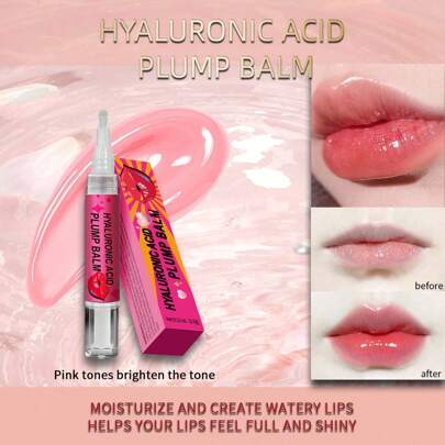 LA ROSAT 3.5g Plumping Lip Gloss, Helps Lips Look Fuller, Volumized, And Sensual. Nourishes Lips, Fades Lip Lines. Can Be Worn Alone Or Layered Under Lipstick For A Pouty, Radiant Look. Light Pink, Transparent, Non-Sticky Serum Texture (May Have A Slight Tingling Sensation Initially). Hydrates Lips.