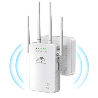 Amplificador de señal WiFi para el hogar, extensor de alcance WiFi mejorado, repetidor Wifi Amplificador Señal 300mbps,con 4 antenas externas de alta potencia, Gran cobertura, con WPS