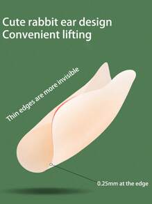 2pcs Solid Silicone Invisible Anti-Drooping Rabbit Ear Breast Stickers, Waterproof And Sweat-Proof Self-Adhesive Lifting Breast Stickers - Multicolor - View 8