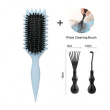 卷发刷、卷发刷、卷发定型刷、带叉的最佳卷发定型造型刷、用于梳理和定型的猪鬃毛发刷，减少拉扯和卷发分离，打造定型卷发，由 Candybrush 设计