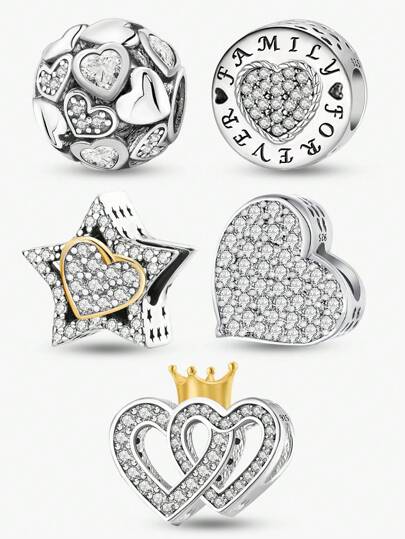 1 pieza Colgante de plata de ley 925 con diseño de bola colgante con , adecuado para pulseras de bricolaje y joyería para mujeres