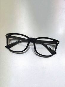 2pcs Men And Women Anti-Blue Glasses To Prevent Visual Fatigue, Watch Computer, Watch TV, Play Games And Watch Mobile Phones, Transparent Lens Eye Care Fashion Glasses - Black - View 6