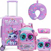 5PCS Carry On Luggage With Wheels Hardside Luggage Set -School Bag New Suitcase Travel Suitcase Suitcases Suit Case Travel Luggage Suitcase Set