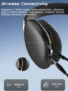 Reletech 极简无线耳机，超长续航，HiFi立体声，低延迟，适用于智能手机、电脑和游戏