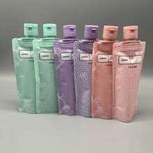 6 confezioni da 90ml di dispenser da viaggio in plastica per articoli da toeletta - contenitori liquidi in piedi a prova di perdite per shampoo, balsamo, lozione, bagnoschiuma | Plastica, inodore, senza lattice, per il ritorno a scuola
