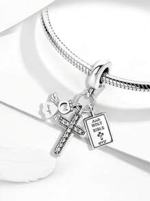 1PC 925 Bạc Sterling Love Angels Series Charm Bead Phù hợp cho Vòng tay, Vòng đeo tay, Trang sức DIY và Trang phục hàng ngày Trang trí phù hợp cho bé gái Ngày lễ tình nhân - Bạc - Xem 4