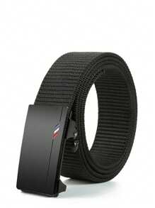 Men's Fashion Canvas Belt With Automatic Buckle - Versatile For Outdoor, Black Casual, Business, Boyfriend Husband Father Dad Men Gift, Daily Wear, Fashion, Teen, Outdoor, Vacation, Athletic, Travel, Street, Boho, Vintage Fall, Autumn, Halloween Autumn-Winter Accessories,Suitable For Teens, Youth,Men,Casual, Outdoor, Athletic, Vacation, Graduation Gifts, Birthday, Daily Wear - Black - View 4