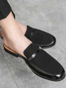 Mocasines tipo mula de moda para hombres talla grande, zapatos de conducción holgados sin talón, pantuflas de piel casual para barbería, sandalias minimalistas para exteriores para hombres