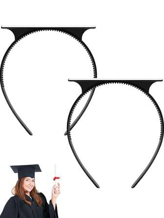 1/2pcs-黑色头带毕业帽支架，毕业帽头带插入物 - 固定帽子并保持发型，坚固防滑毕业帽，毕业帽头带，毕业帽头带插入物固定帽子并保持发型毕业帽头带插入物，毕业生必备发带，用于固定