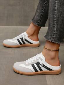 2025 Fashion Summer Slip-On Backless Mule Slippers For Women, Retro Loafer Slides