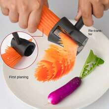1 Pieza Herramienta multifuncional de acero inoxidable para tallar vegetales y frutas - Pelador en forma de flor en espiral, cortador tipo embudo creativo, utensilio de cocina manual para uso en restaurantes y el hogar