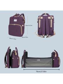 Geantă pentru scutece rucsac multifuncțional la modă; Geantă portabilă pliabilă pentru mami; Rucsac ușor pentru mamă și bebeluș de mare capacitate, cu căsuță pliabilă