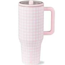 Leak-Proof Insulated Tumbler With Flip Straw & Cup Holder Fit Flasks Lid - hoa thược dược - Xem 2