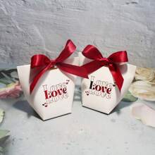 10 piezas/5 piezas Caja para dulces estilo europeo de boda con rosas rosadas, mini caja de regalo - Multicolor - Ver 11