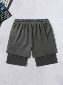 Men's Street Style Cross Graphic Print Knitted Drawstring Shorts