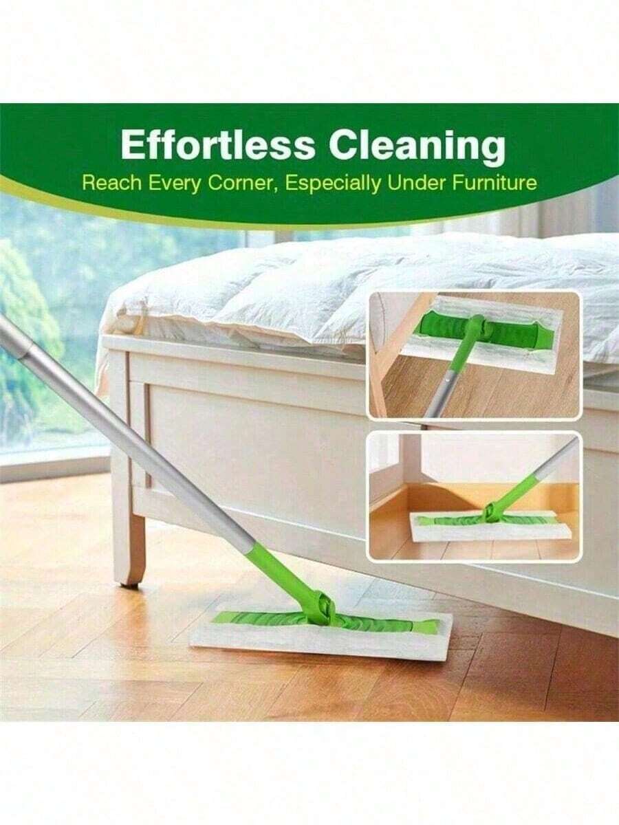 100 片干扫布垫，与扫地机兼容 - 一次性除尘器替换装拖把垫，用于地板拖地和清洁，加厚一次性静电除尘纸，一次性拖地布，除尘布 - 彩色 - 查看 1