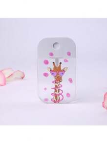 1pc Pink Leather Portable Mist Sprayer, Comes With Giraffe Printed Makeup Setting Spray Atomizer, Essential Summer Accessory Home Bathroom Decor - Pink - View 4