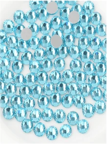 2000 buah Rhinestone Resin Datar Biru Muda Ukuran 3-6mm, Permata Jelly Bulat, Cocok untuk Membuat Aksesoris, Sepatu, Pakaian, Kosmetik, Tas, Dekorasi, dll. - biru muda - View 3