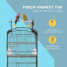 59 Inch Bird Cage With Play Top And Rolling Stand For Parrots Conures Lovebird Cockatiel Parakeets
