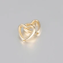 50pcs Heart Frame Wrapped Bead Double Straight Hole Spacers Loose Beads For Jewelry Making DIY Findings - Multicolor - View 6