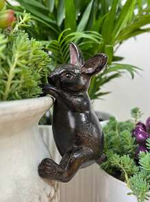 1pc Resin Cute Eye Mouse, Rabbit, Snake Garden Decorative Statue, Suitable For Garden, Lawn And Patio, Outdoor Gardening Decor, Hanging On Planters, Indoor Decoration Figurine, Planter Decor, Perfect For Garden, Yard And Home Decor, Ideal Gift For Mother's Day, Valentine's Day, Thanksgiving, Graduation