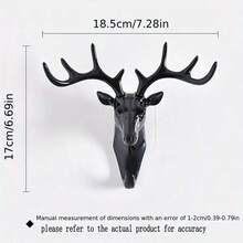 1/2 Piezas - Decorativo gancho estilo asta de ciervo para el hogar, estante de pared colgante creativo personalizado, ganchos de pared en forma de cabeza de ciervo para llaves, sombreros y abrigos