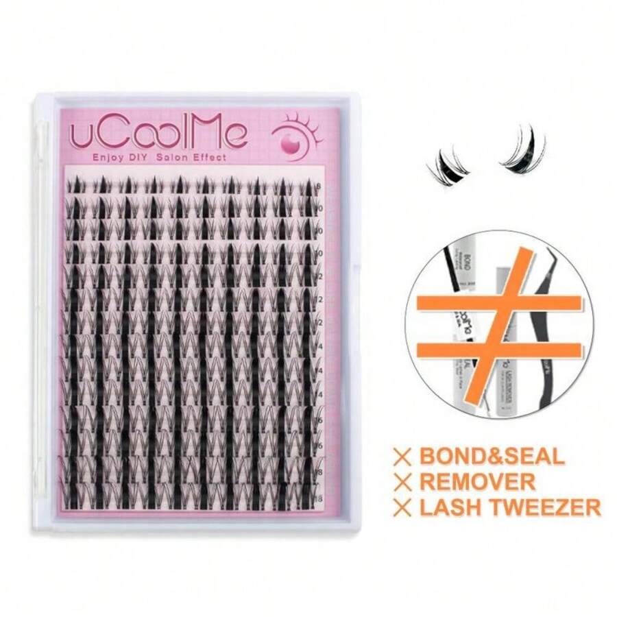 UCoolMe Lashes Fairy Lashes Cluster C Curl 140 Pcs Individual Lash Clusters False Eyelashes Extension Natural Look Beginner Friendly Bond Seal Remover Ultra-Thin Band Makeup 8-18mm Manga Anime Christmas Gift Lash Cluster Kit Sringtok - Only Lashes Fairy(不需卸妝) - 查看 1