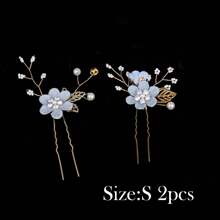 2/3/4 piezas Pasador de pelo con flores y perlas de imitación para mujer, y 1 peineta para bodas, fiestas, tocados estilo bohemio