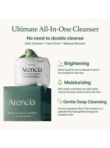 arencia Rice Mochi Face Cleanser, Face Mask, Foaming Cleanser, Gentle Scrub All In One ,Deep Cleansing, Moisturizing, Pore Minimizing, Removing Blackhead,With Rice Water & Green Tea, Mugwort - 120g - View 4